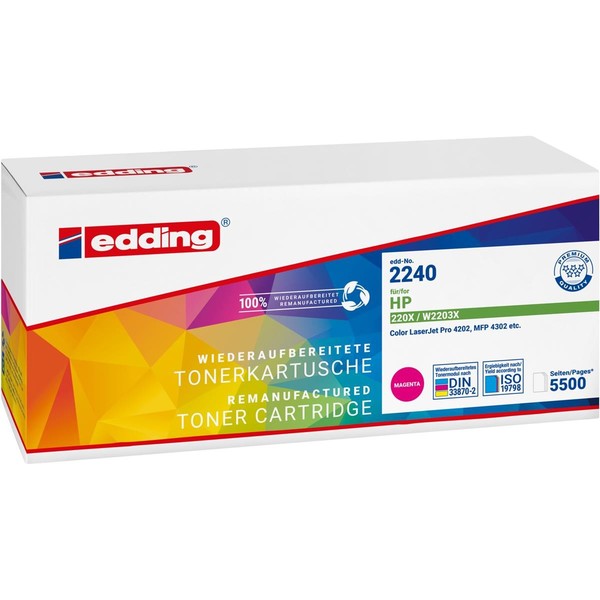 Edding 18-2240 Edding Magenta Toner Kompatibel Zu HP 220X (W2203X)-image