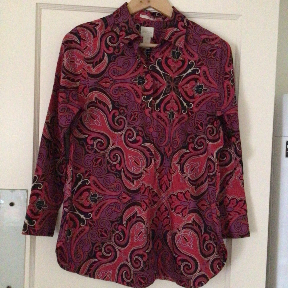 Túnica para mujer Chico de algodón manga larga con botones púrpura rosa negra talla 0P Foto 2 de 4