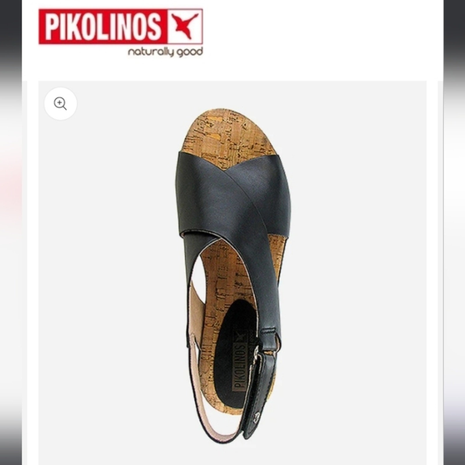 Pikolinos Mykonos Leather and Lightweight Cool Cork Wedge Slingback Sandal 5.5