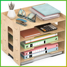 Holz Schreibtisch Briefablage A4 Dokumentenablage Papierablage
