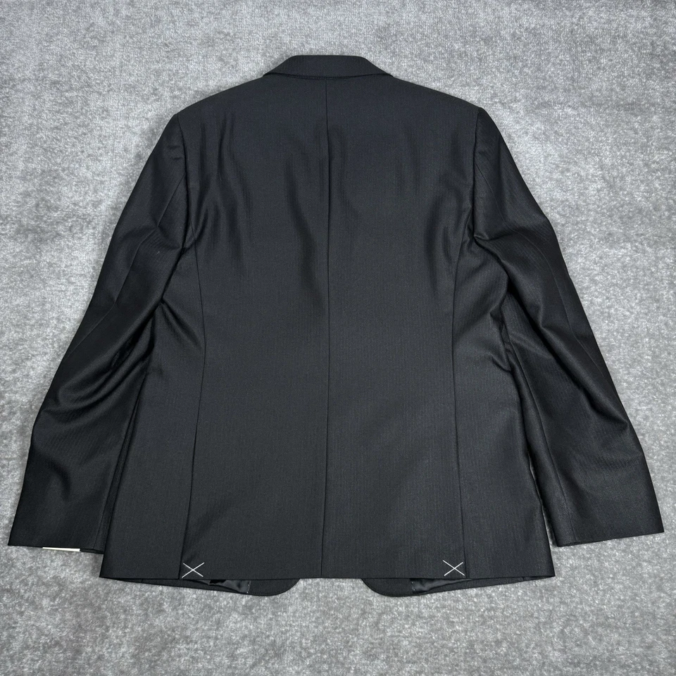 Apt 9 Suit Jacket Mens Black 40S Premier Flex Extra Slim Fit Stretch Herringbone - Image 2 of 4