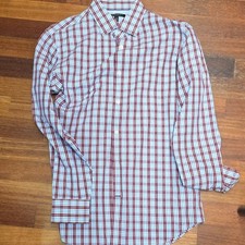 Banana Republic Non-Iron Slim Fit M 32/33 Cotton Check Dress Shirt
