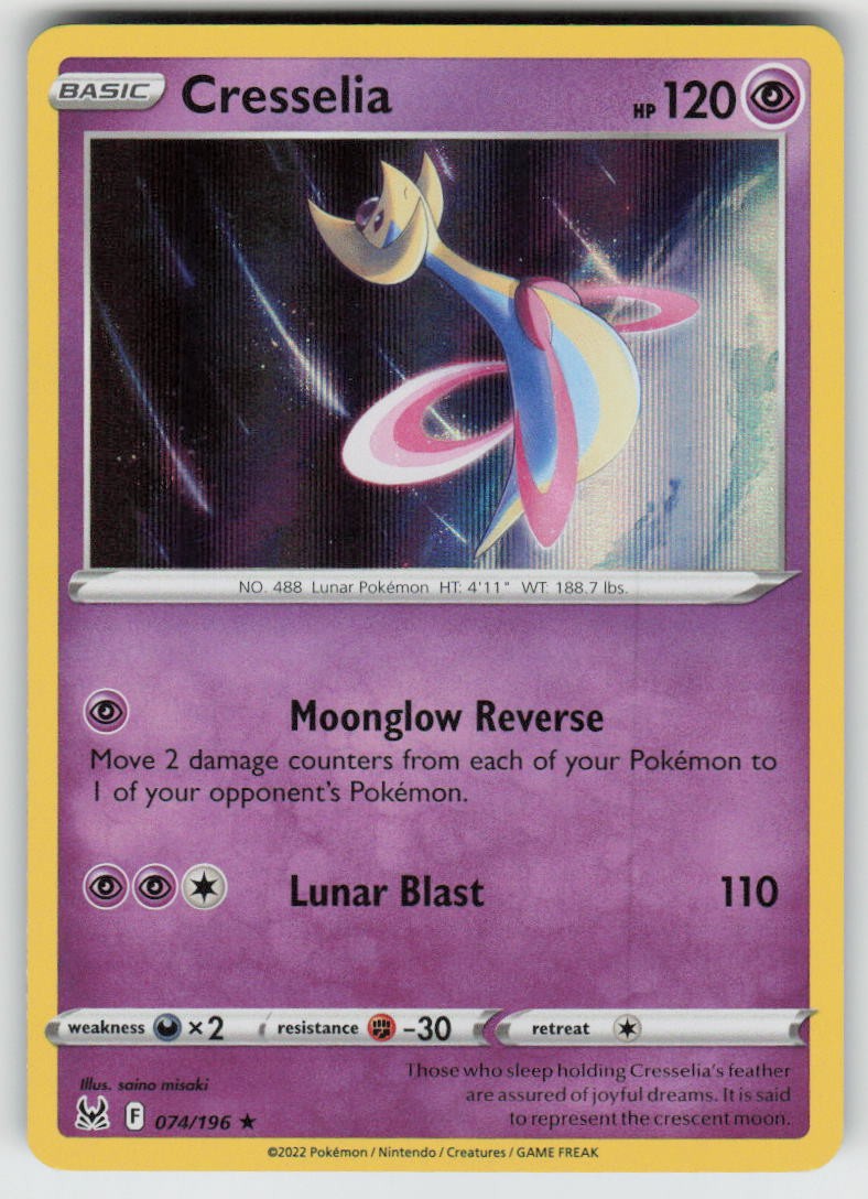 Holo Cresselia 074/196 Rare Lost Origin Near Mint