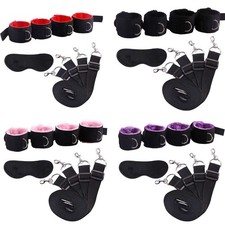 Bondage Blindfold Bed Restraint Set Adjustable Handcuffs Ankle Cuffs for Couples