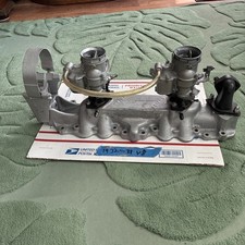 Weiand Dual Flathead Ford V8 2 X 2 Aluminum Intake Wdual 94 Carburetors 1932-37 Weiand Dual Flathead Ford V8 2 X 2 Aluminum Intake Wdual 94 Carburetors 1932-37