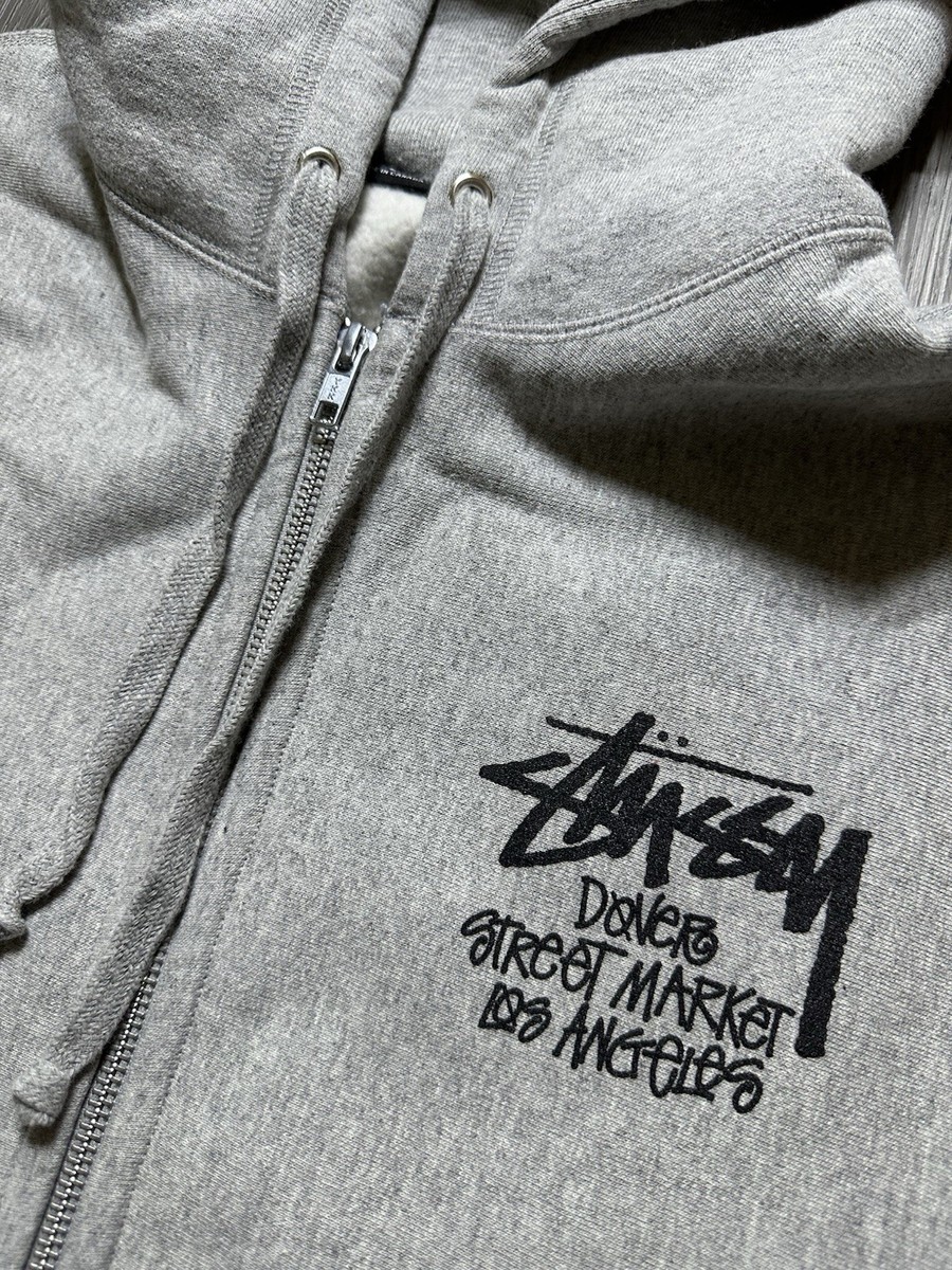 Stussy Dover Street Market Los Angeles Large Full Zip Gray Hoodie