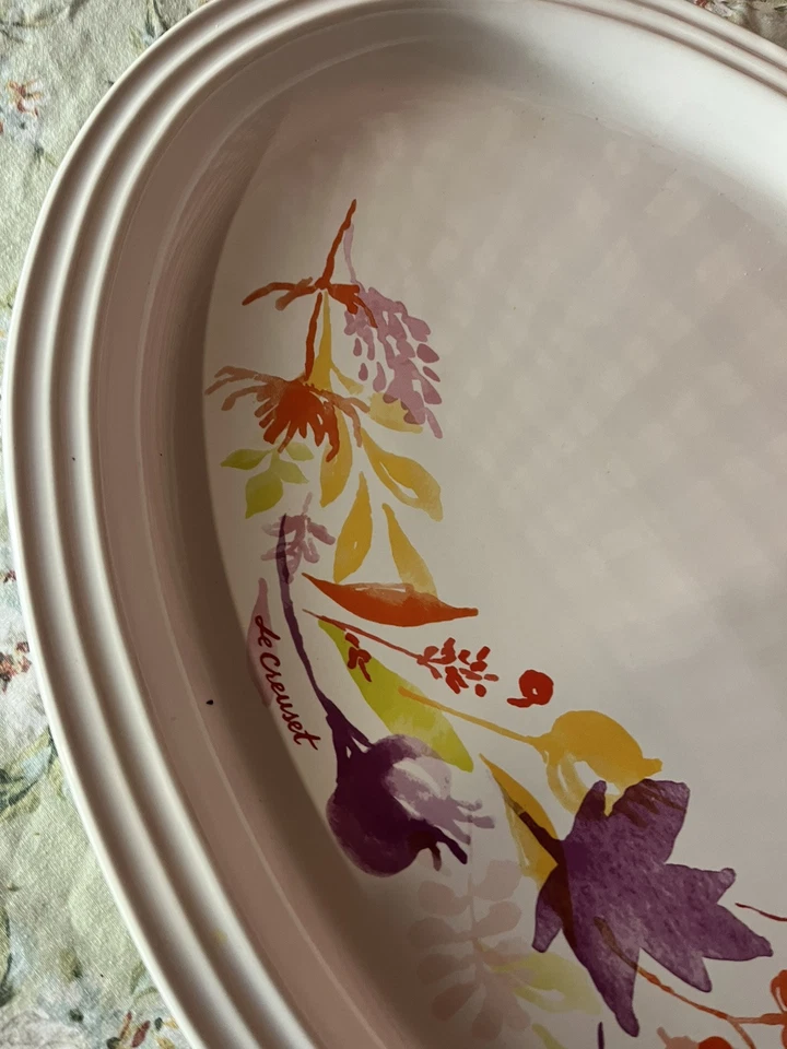 Le Creuset Autumn Large 19.5"/50cm White Oval Platter Serving Tray Stoneware - Image 3 of 4