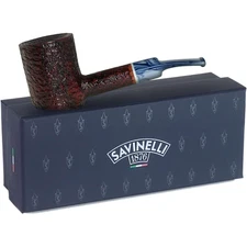 Savinelli Oceano Rusticated 311 KS Unique Blue Bent Billiard Tobacco Pipe 6mm