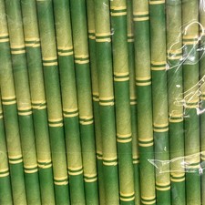 Biodegradable Bamboo Paper Drinking Straws 500 Wholesale Cost Tiki Party Wedding
