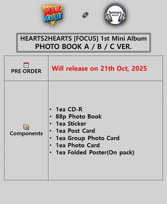 HEARTS2HEARTS FOCUS 1st Mini Album PHOTO BOOK Ver./CD+Book+Sticker