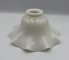Antique Milk Glass Ruffle Hanging Lamp Shade - 2 1/4” Fitter White - Great!