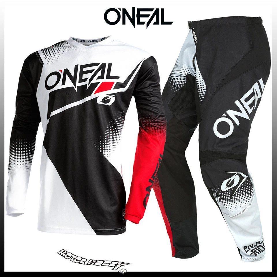 ROPA DE CARRERA COMPLETA CROSS ENDURO O'NEAL ELEMENT ONEAL NEGRA BLANCA ROJA 2022 - Imagen 1 de 1