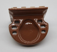 Vintage Chocolate Brown Tile-In Mount Toothbrush Cup Holder Art Deco A.E.T. Co