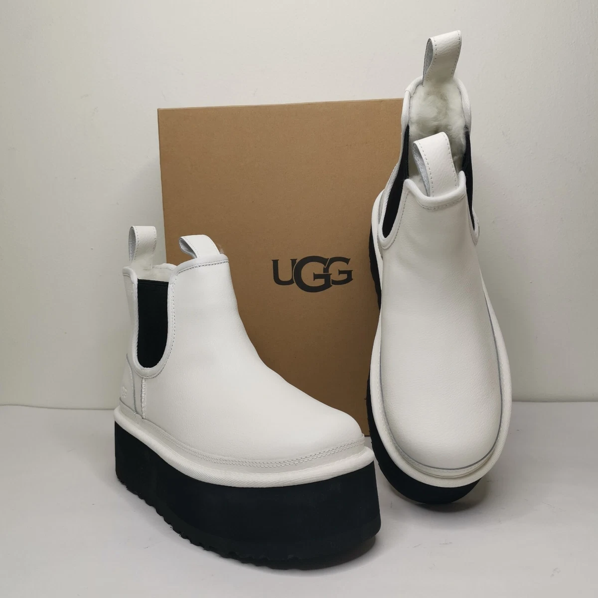 White platform cheap chelsea boots
