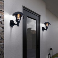 Wandlampe AußEn Wandleuchte Gartenlampe Glas Schwarz Balkon 1 Flammig 2Er Set