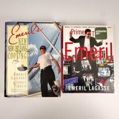 Lot of 2 Emeril's Lagasse Cookbooks - Hardcover - Autographed Copy