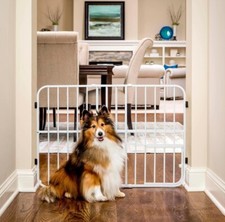 Carlson Pet Products Tuffy Metal Expandable Pet Gate 24x22-38 inches, White