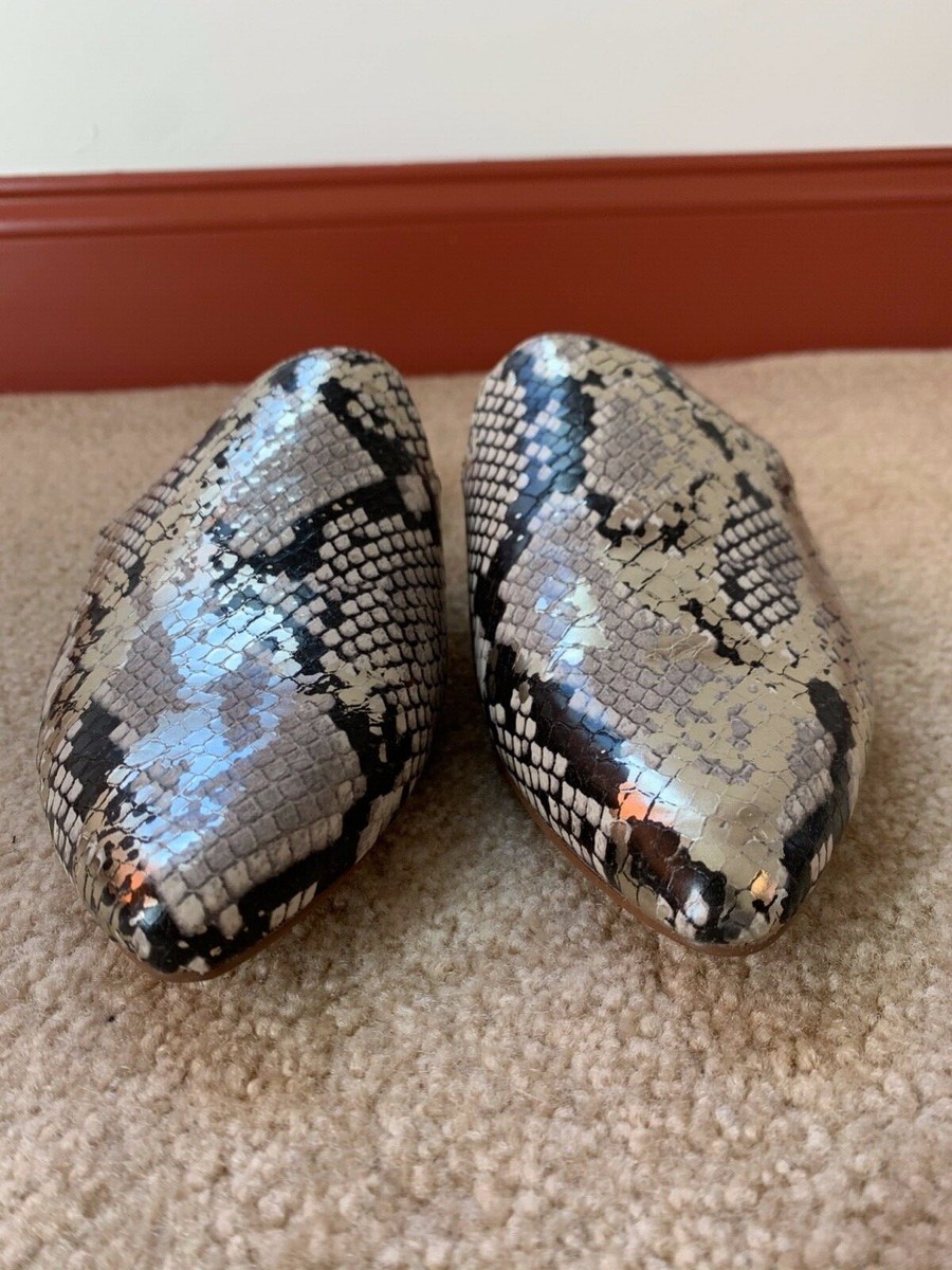 Mules Steve Madden Mattis – Imprimé Serpent Métallisé – Taille 8.5 US – Neuf Avec Boîte