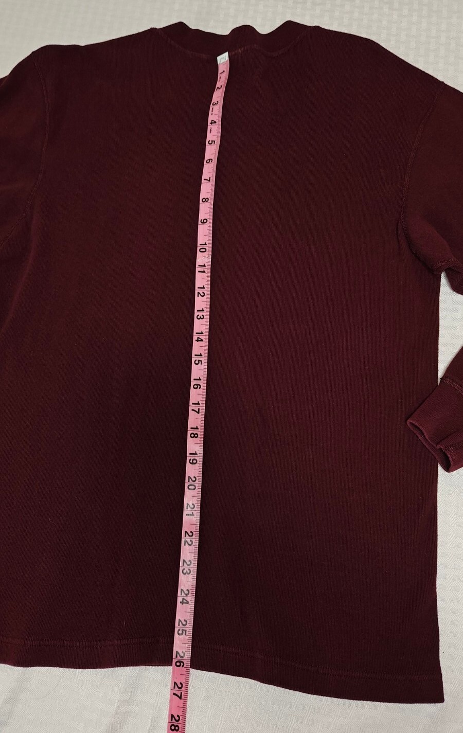 Vintage Duofold Henley Shirt Men&rsquo;s XL Burgundy Long Sleeve Thermal Base