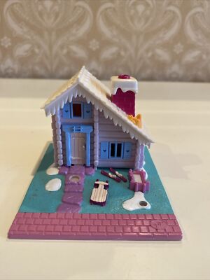 Vintage 1993 Polly Pocket Ski Lodge Chalet House Bluebird With 1 Figure