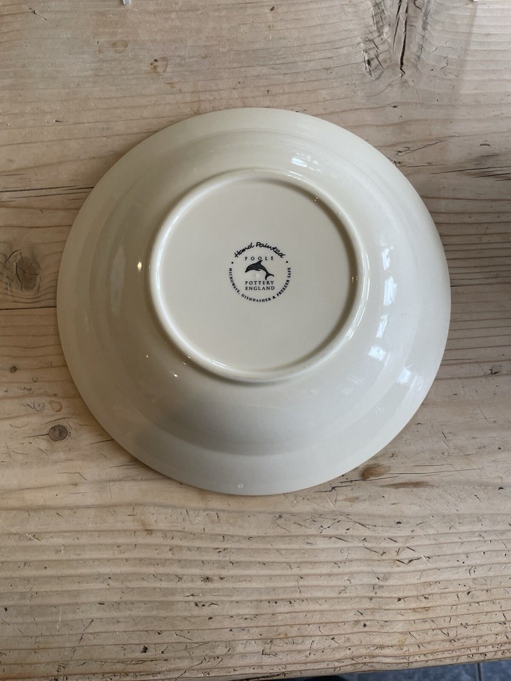 poole pottery fresco terracotta Large Pasta Bowls X 5 Olive Leaf