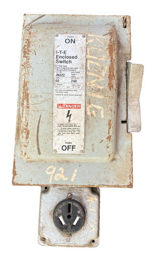 I-T-E Enclosed Switch JN-322 General Duty Vacu-Break Switch Type 1 60A 240V 🔔