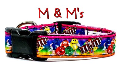 M & M's dog collar handmade adjustable buckle collar 5/8'' wide or leash 