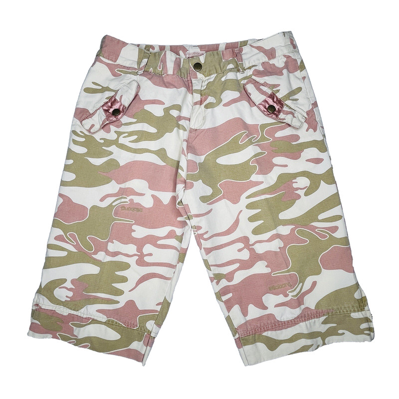 Vintage Billabong Cropped Cargo Pants Camouflage Women’s Size 9 Waist 32”