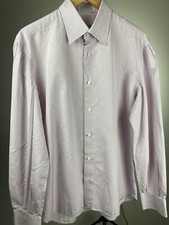 ISAIA Napoli Pink  White Dress Shirt 16 33/34