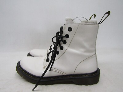 Dr. Martens Womens Size 8 M White Leather 8 Eye Ankle Fashion Boots Bootie