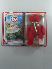 Ty Teenie Beanie Babies 2000 International Bears II Osito Red Mexico