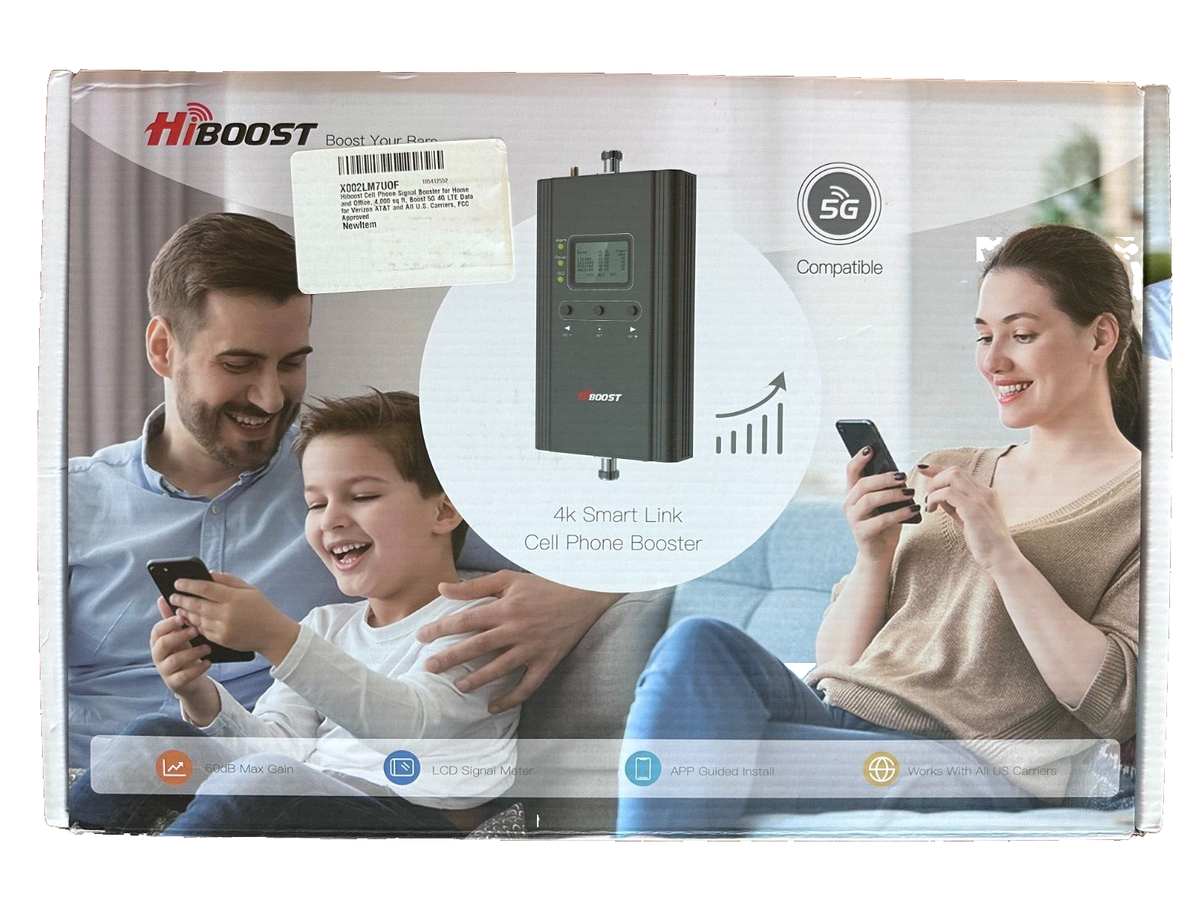 Hiboost Cell Phone Signal Booster for Home and Office, 4,000 sq ft