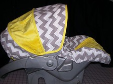 Gray Chevron Infant Carseat Cover - Choose your minky color