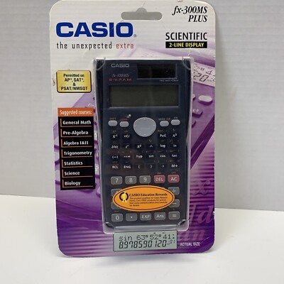 Casio Scientific 2-Line Display Calculator fx-300MS Plus - AP SAT PSAT and NMSQT