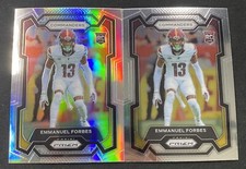 2023 Prizm Football Silver Prizm & Base Emmanuel Forbes #399 Commanders RC (2)