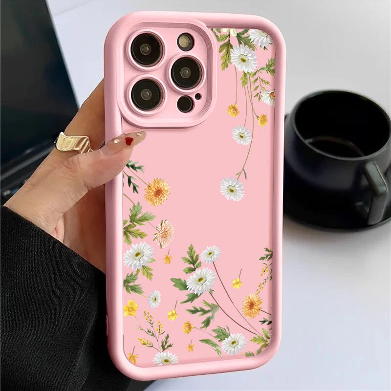 Floral Phone Case For iPhone 16 15 Pro Max 14 13 12 11 X 7 Shockproof Slim Cover - Image 2 of 4