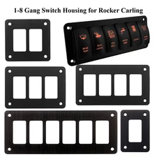 1/2/3/4/6/8 Gang Rocker Switch Panel Aluminum Frame for Car Boat Carling Switch