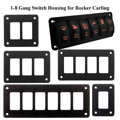 1/2/3/4/6/8 Gang Rocker Switch Panel Aluminum Frame for Car Boat Carling Switch