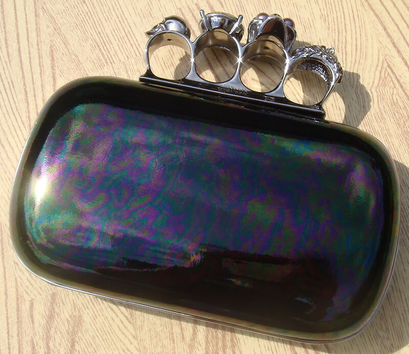 Designer ALEXANDER MCQUEEN Knuckle Duster Skull CLUTCH BAG