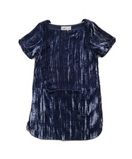 FLAREAT ANTHROPOLOGIE WOMENS BLUE VELOUR SHIFT TUNIC DRESS - SMALL/UK 8-10.
