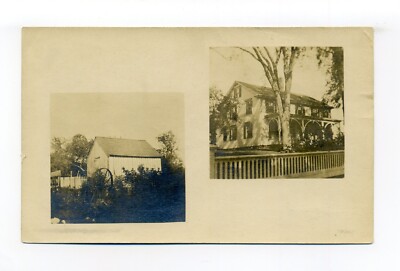 Taunton MA 1908 RPPC photo postcard, probably house & barn of Emily Williams