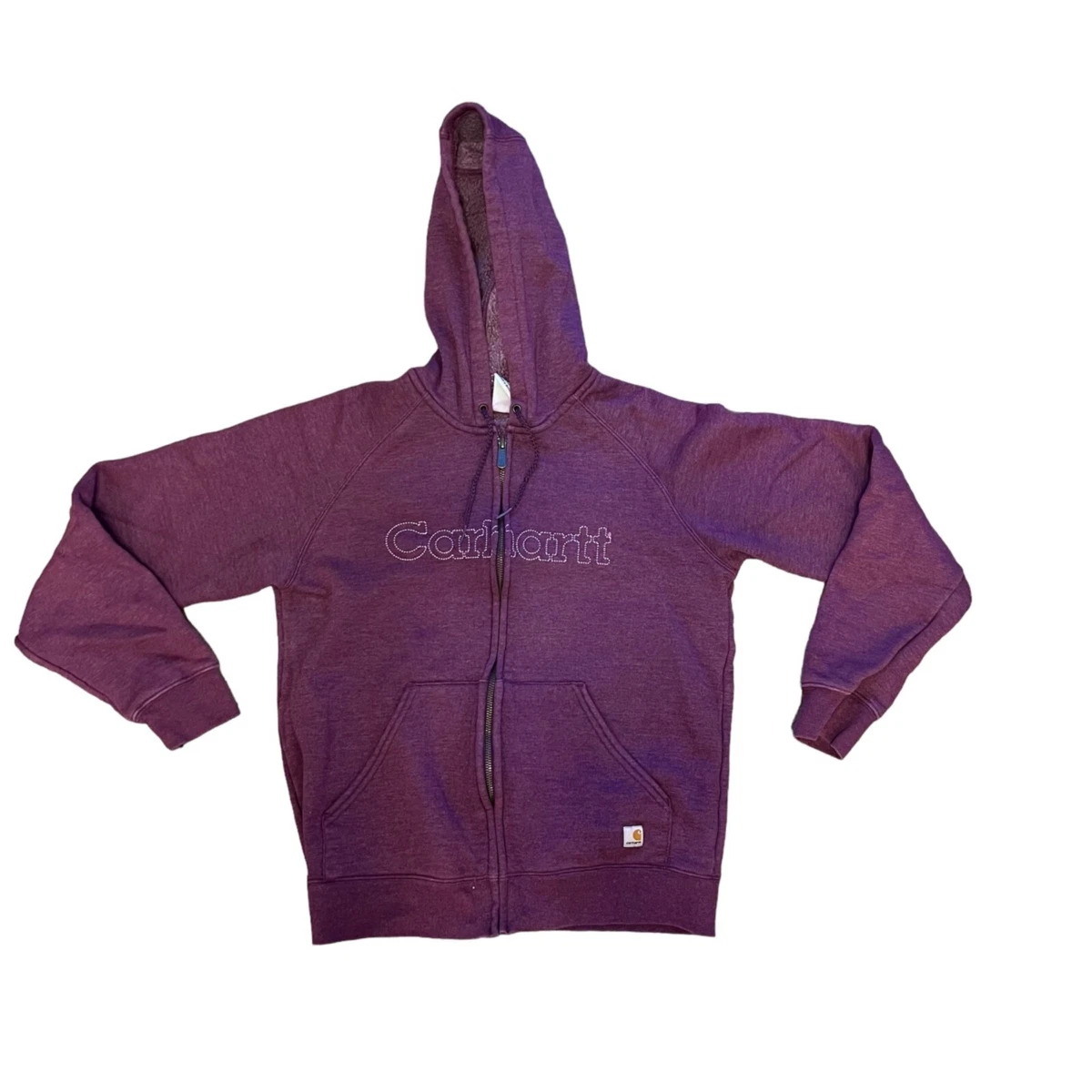 Carhartt Heavy Cotton Purple Zipper Hooded Jacket Women s Size M 8 10