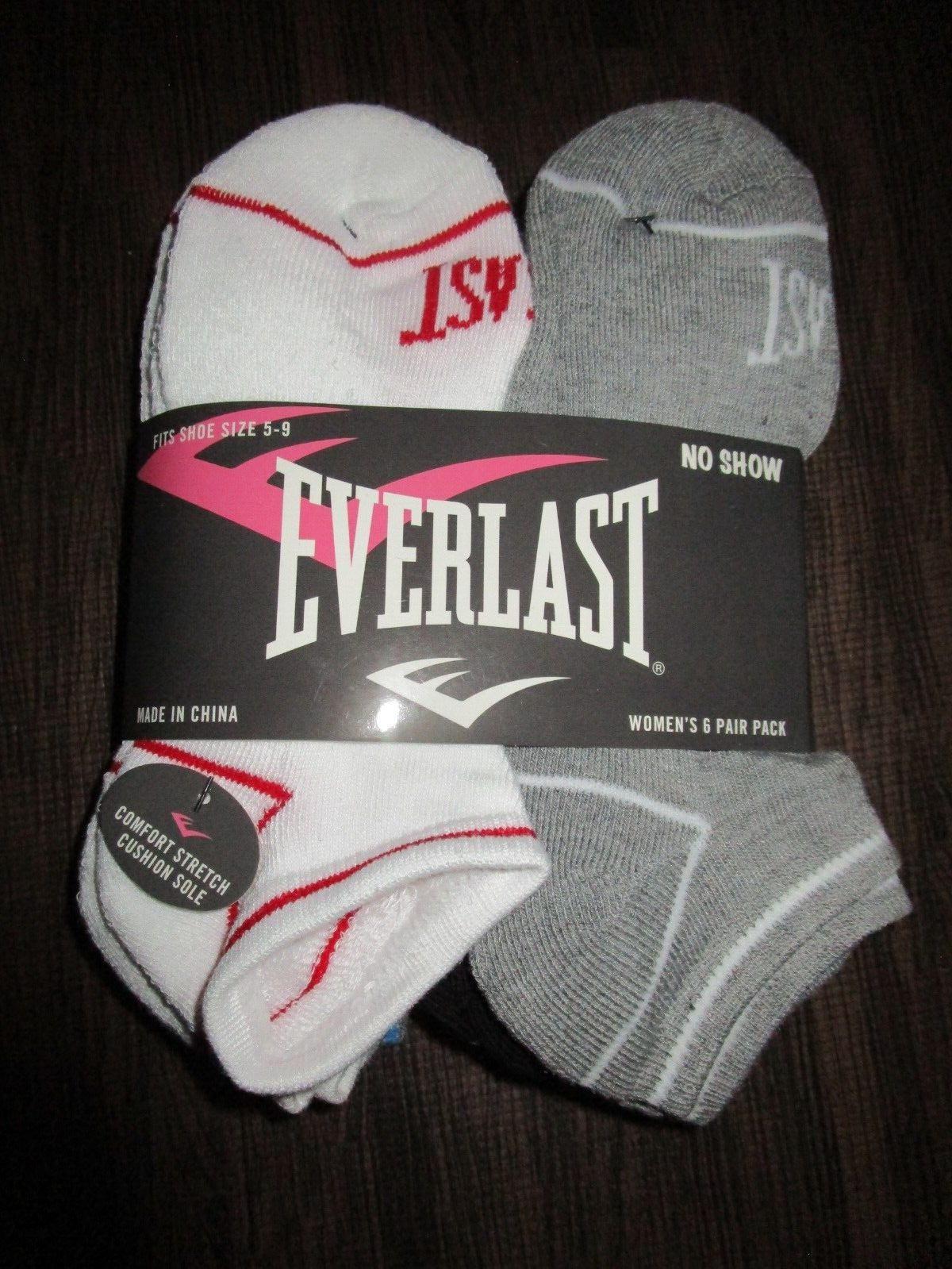 SAOLA 6 Paia Calze Donna Everlast Running No Show Suola Cuscino Medio 9 11