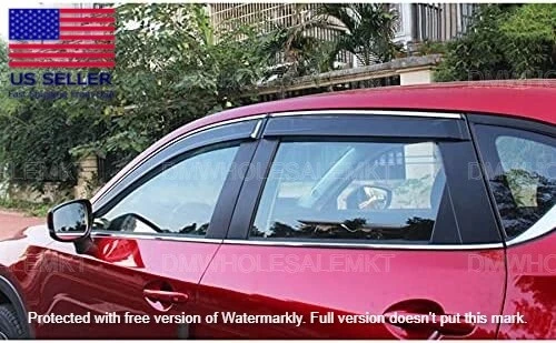Mazda CX-5 2017-2022 ventana visera ventilación deflector de lluvia cromado 1 año con vendedor de EE. UU. Foto 4 de 4