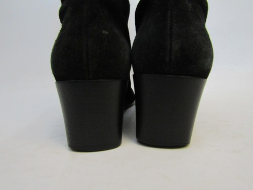 ANN TAYLOR Womens Size 7 M Black Suede Zip Ankle Fashion Boots Bootie - Picture 8 of 11
