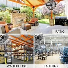 2 Pack Wall Mounted Fan Ventilation Fan for Warehouse Workshop Factory Basement