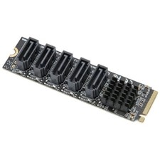 M.2 NVME NGFF M Key to 5 Ports SATA III 3.0 6Gbps Expansion Card JMB585