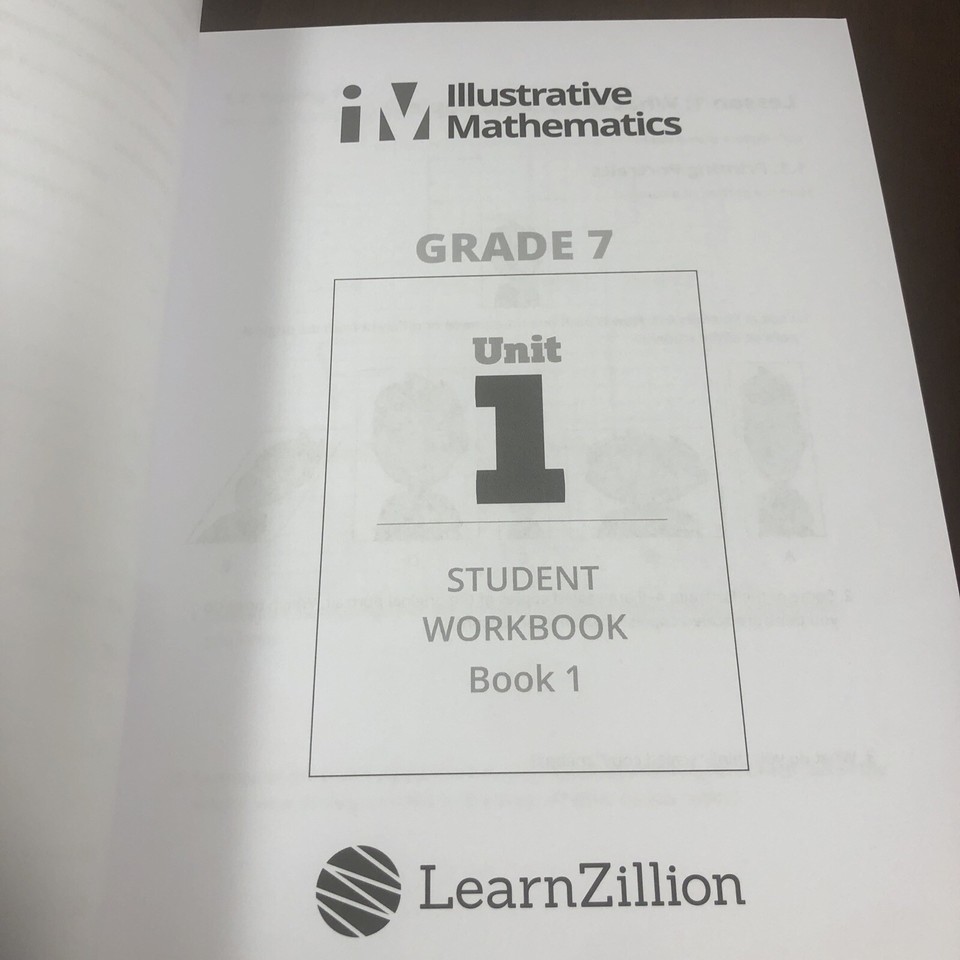 Learn Zillion Illustrative Math Student Workbook Grade 7 Unit 1 -3 ...
