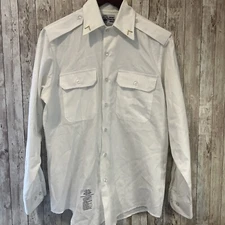 USA Army Defense Logistics Agency White Long Sleeve Dress Shirt 14.5 C- 32/33