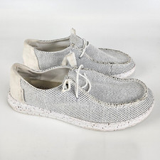 Hey Dude Women's Wendy Sox Classic Stone White Comfort Shoe Slip On Size: 7